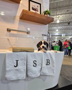 Show Booth with Puppy